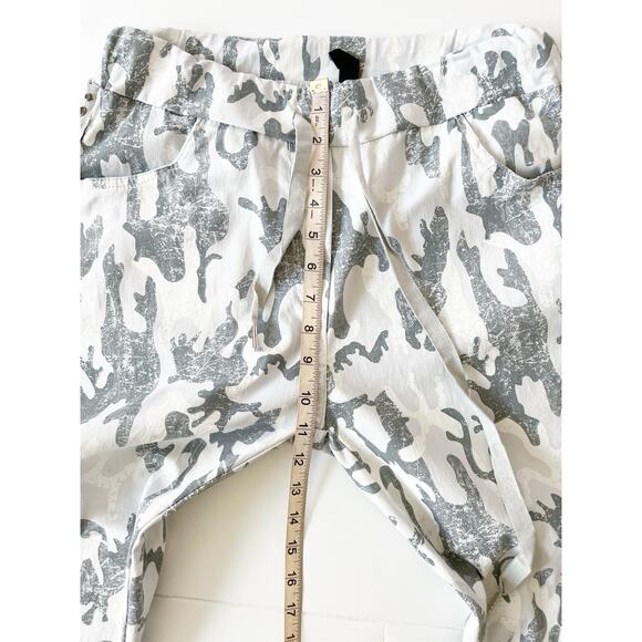 VENTI6 Jogger Pants Women S Gray Camo Stretch Rhinestone Made In Italy Comfy - Picture 11 of 12